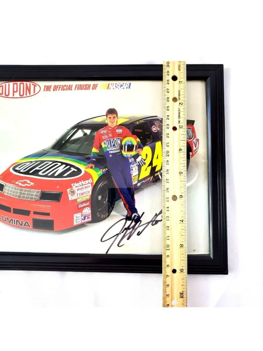 Jeff Gordon #24 DuPont Chevy Lumina ROOKIE YEAR 1994 Autographed Framed Picture - Picture 8 of 8